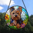 thumbnail image 2 of Christmas Gift Set - Yorkie Dog Round Xmas Stained Glass Hanging Ornament - Classic Christmas Tree Decoration, Great Holiday Gift for Dad, Mom, Family & Friends, 2 of 3