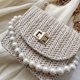 thumbnail image 2 of Bolso bandolera cuadrado para mujer, Bolso hobo con perlas de paja para regalo de cumpleaños (blanco), 2 of 8