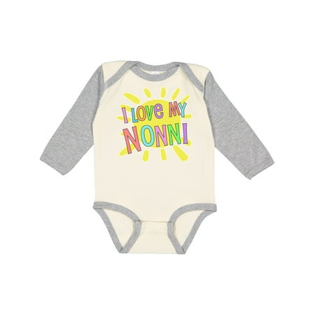 

Inktastic I Love my Nonni- sun and rainbow letters Gift Baby Boy or Baby Girl Long Sleeve Bodysuit