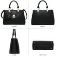 thumbnail image 7 of Dasein Women's PU Leather Solid Print Zipper Tote Shoulder Bag, Black, 7 of 7