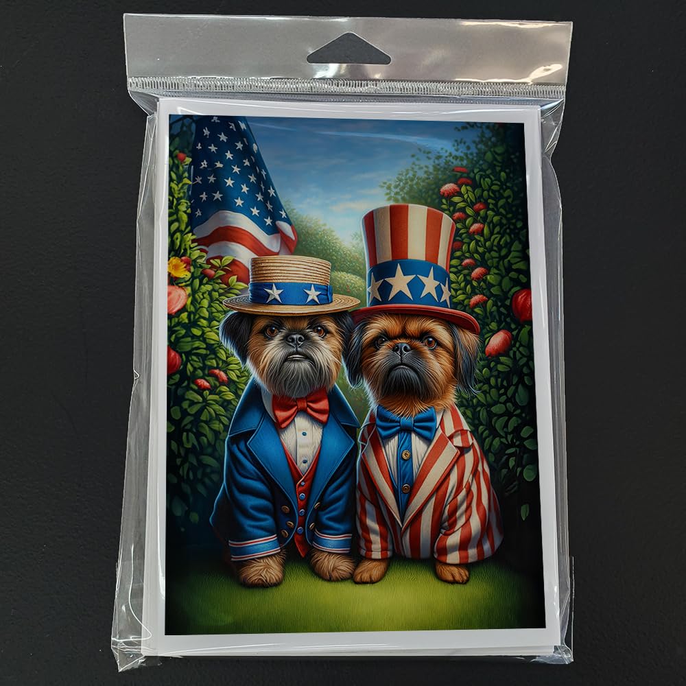 All American Brussels Griffon Greeting Cards Pack of 8 7 in x 5 in