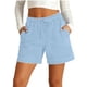 thumbnail image 3 of TaTaai Women's High Waist Fitness Shorts Denim-Like Fabric Solid Color Stretch Leggings with Two Side Pockets for Gym and Daily Activities Gift, 3 of 9