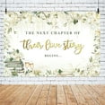thumbnail image 3 of White Floral Wedding Backdrop The Next Chapter of Their Love Story Begins Photography Background Flower Book Bridal Shower Decor Champagne Dripping Glitter Engagement Banner Photo Props, 3 of 3