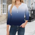 thumbnail image 2 of Womens Tops Womens Tops Dressy Casual Long Sleeve Shirt Trendy V Neck Button Blouse Loose Comfy Tunic Tee Fashion Clothes, 2 of 5
