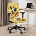 thumbnail image 3 of ZUXONGSY Sunflower Cow Desk Chair Cover 2 Pack Stretch Rotating Chair Slipcover with Elastic Edge Exquisite Chair Protector Easy to Install and Clean Slipcovers for Women Men, 3 of 7