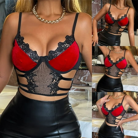 

QWANG Women s Fashion Sexy Lace Strap Hollow One-piece Underwear