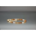 thumbnail image 3 of Shaded Citrine 3mm Round Shape Faceted Cut Beads 7 inch Gold Plated Clasp Bracelet for men, women, unisex. Link Chain Stacking Bracelet.|LINK_06078, 3 of 6