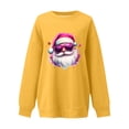 thumbnail image 6 of Feancey Funny Graphic Sweatshirts for Women Christmas Ugly Sweatshirt Oversized Long Sleeve Crewneck Pullover Cute Santa Claus Print Tops Yellow L, 6 of 6