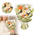 thumbnail image 2 of Handmade Crochet Flower Bouquet with Heart - Orange, White & Yellow Knitted Roses, Home Decor Gift, Always Love (35x25cm), 2 of 6
