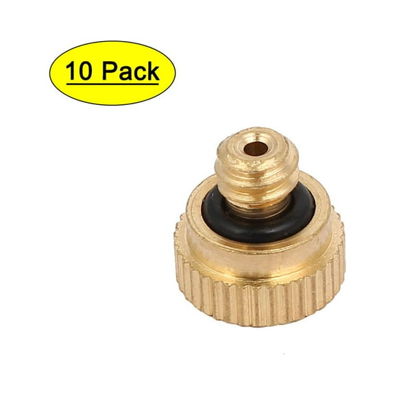 0.15mm Orifice Dia 9mm Long Brass Mist Nozzle Gold Tone 10Pcs