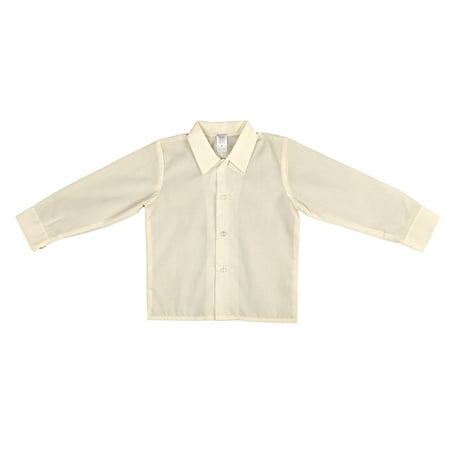 

Avery Hill Boys Long Sleeved Simple Dress Shirt in Ivory or White (Baby Toddler & Little Boys)