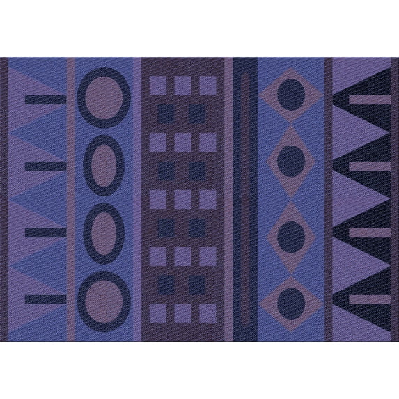 Ahgly Company Indoor Rectangle Patterned Slate Blue Area Rugs, 5' x 8'