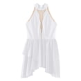 thumbnail image 3 of RUNQHUI Robe de Danse Lyrique pour Filles Enfants Sans Manches Dos Nu Justaucorps Brillant avec Strass Blanc 16, 3 of 5