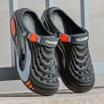 thumbnail image 3 of Men's Close Toe Platform Sandals Wide Width Breathable Slip on Clogs Lightweight Non Slip Garden Work Shoes Black Size 9, 3 of 6
