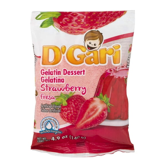 D GARI Strawberry Gelatin Mix Regular Sugar Level Plastic Bag, (Pack of 10)
