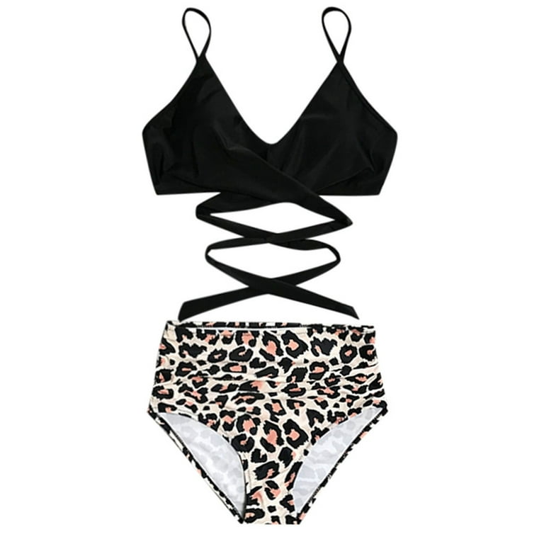 Black And White Zebra Striped Shark Swimsuit Set Back With Push Up Tank  From Armorcase, $12.02