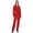 Red, variant on Women Long Sleeve Coveralls Utility Work Uniform Overalls Casual Button Up Jumpsuit Long Pants Romper Workwear Blue S
