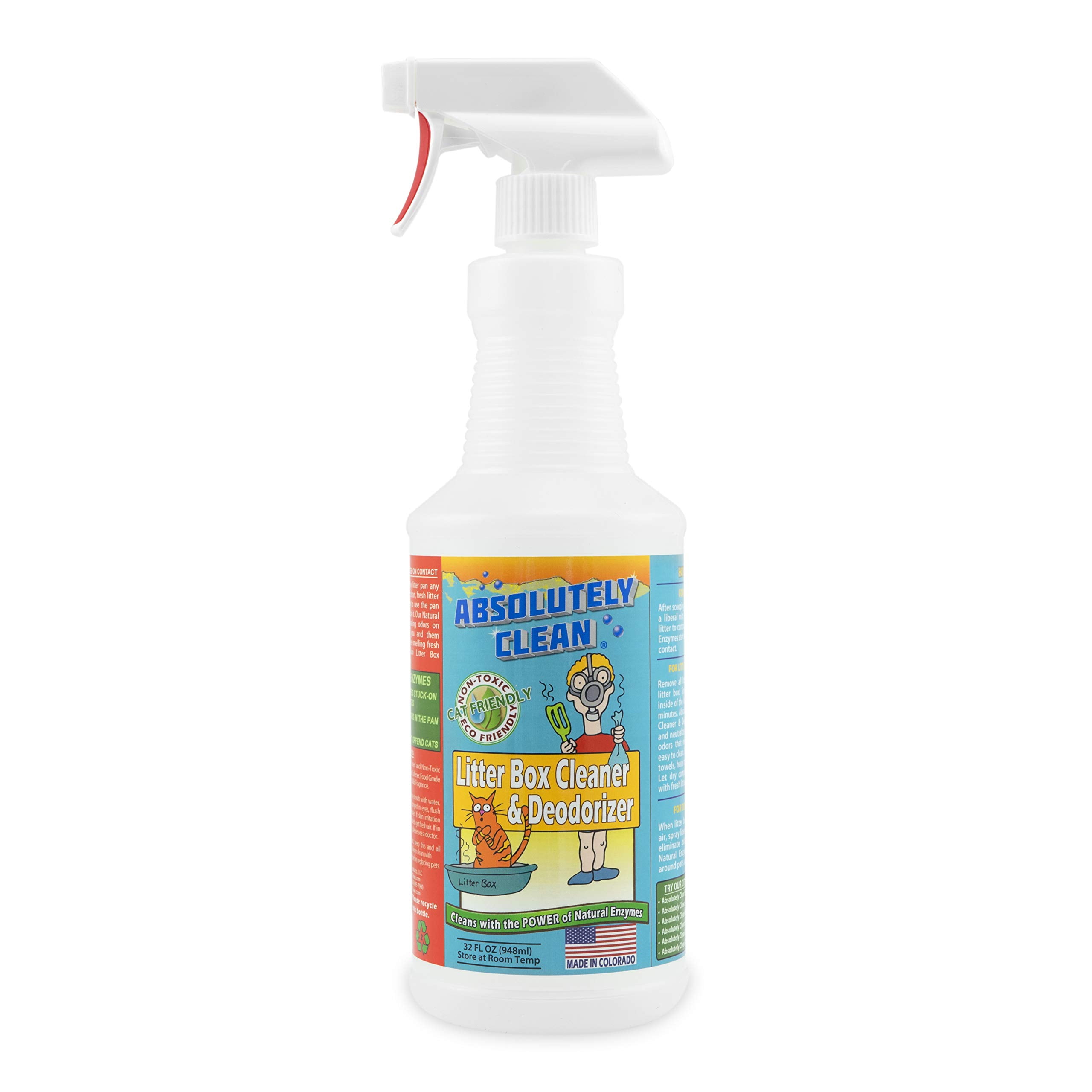 Absolutely Clean Litter Box Cleaner and Deodorizer, Eliminate Odors Quickly, Neutralizes Urine