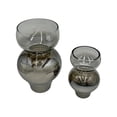 thumbnail image 2 of Bergamo Art Set of 2 Decorative Handmade Glass Vases for Flowers in Silver, 2 of 4