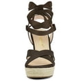 thumbnail image 6 of BLISSFUL STEP Women's Crisscross Espadrille Platform Lace Up Wedge Sandals, 6 of 7