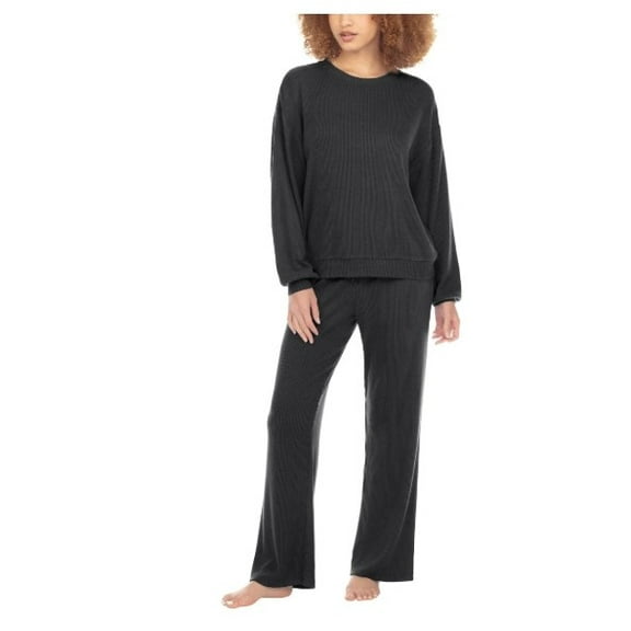 Honeydew Womens 2 Piece Super Soft Rib Lounge PJ Set Charcoal, Small