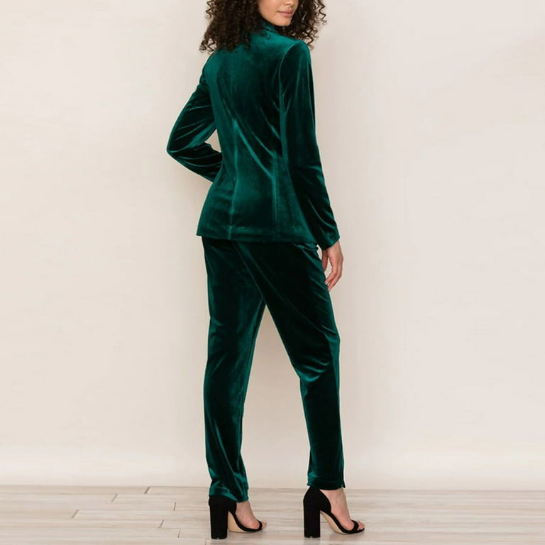 Green Velvet Suit for Women/two Piece Suit/top/womens Suit/womens