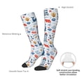 thumbnail image 4 of Goofa Watercolor Nautical Pattern Adult Stockings, Color-Block Knee High Socks, Comfortable and Breathable, Soft and Stretchable, Sports, and Decoration, 4 of 5