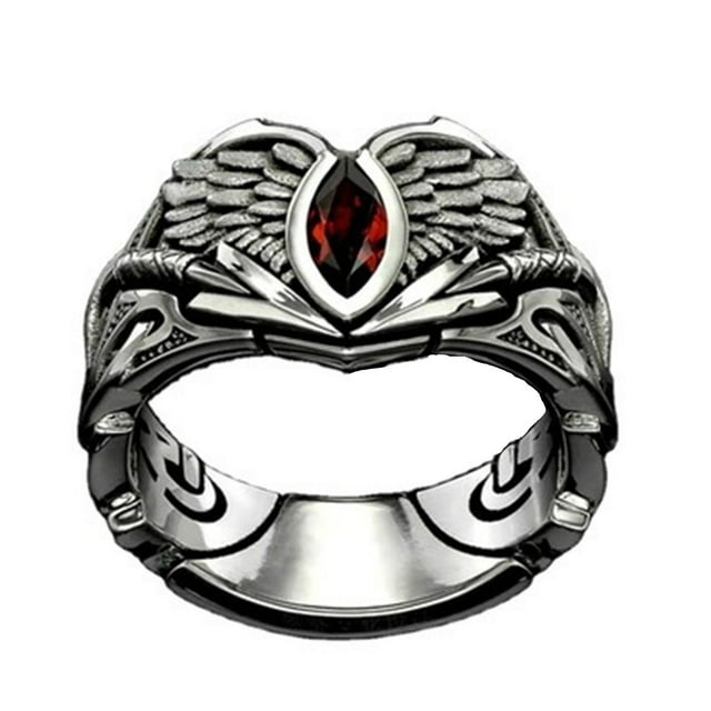 Anillos para mujer, regalos para mujer, anillo de circonita roja para hombre, estilo europeo y moderno.