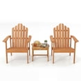 thumbnail image 1 of Gymax Ensemble de 2 Chaises Adirondack Empilables avec Table d'Appoint et Dossiers et Accoudoirs Intégrés, 1 of 10