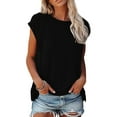 thumbnail image 2 of Giftesty Womens Blouses and Tops Women Casual V-Neck Solid Color Casual Shirts Loose Fit Basic Blouse, 2 of 5