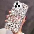 thumbnail image 2 of Glitter Bling Case for iPhone 15 Pro Max,Cute Luxury 3D Heart Crystal Rhinestone Diamond Gems Sparkle Shiny Women Girls Clear Bumper Protective Phone Case for iPhone 15 Pro Max 6.7 inch (Red), 2 of 4