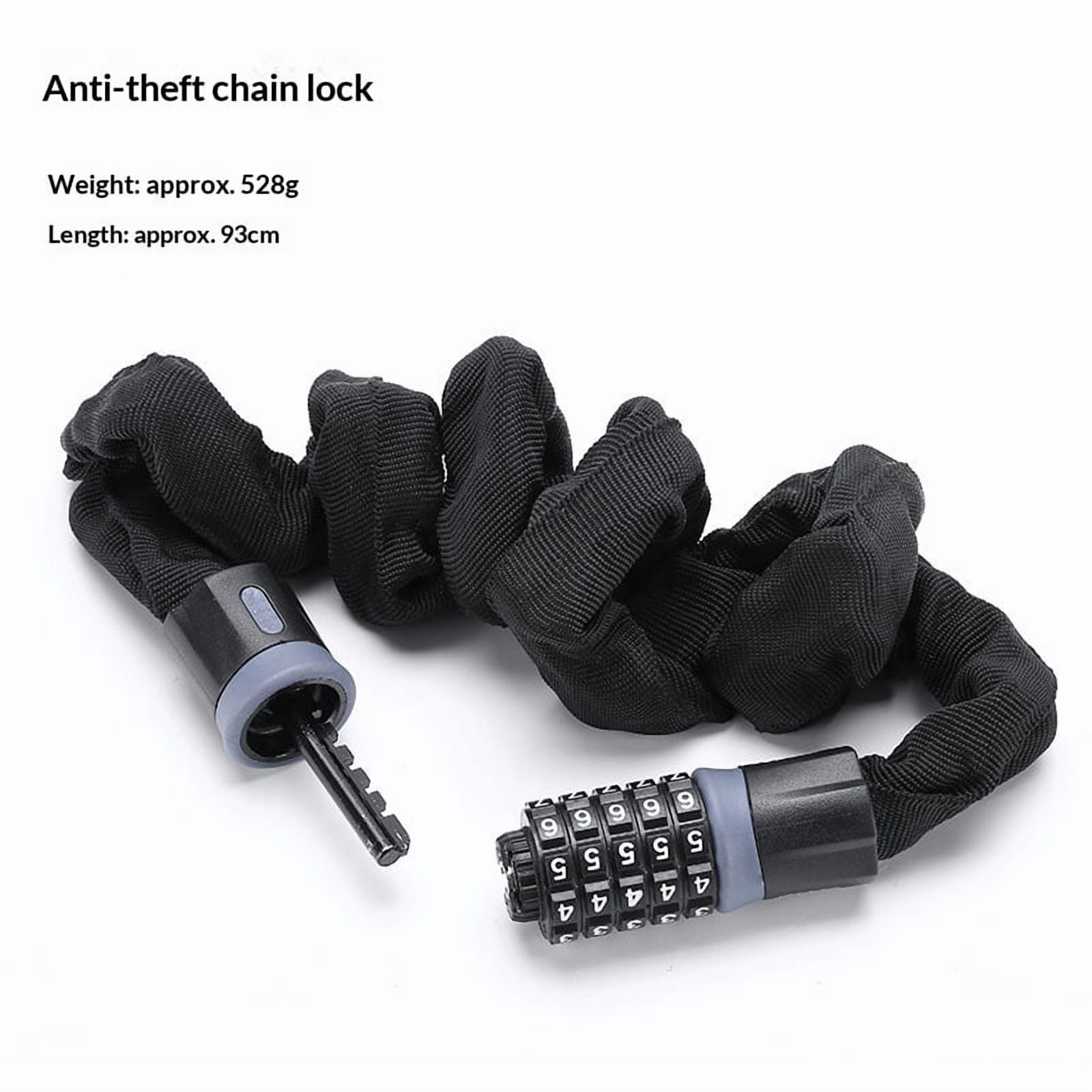 Pro-Bike Tool Bike Locks - Heavy Duty Anti Theft Bicycle Lock - 5-Digit Code Keyless Combination - Weatherproof & Friction Proof - Universal Fit for Road, (Chain Length: 90cm dark gray）