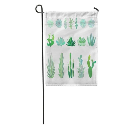 SIDONKU Green Plant Succulents and Cactus Floral Pink Agave Beautiful Botanical Garden Flag Decorative Flag House Banner 12x18 inch