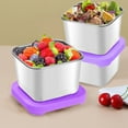 thumbnail image 5 of LiUMX 3-Pack 6oz Stainless Steel Snack Containers | Leakproof Metal Food Storage with Silicone Lids | Small Portion Control Containers for Kids Lunch, Office & Travel, 5 of 5