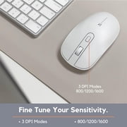 X9 Wireless USB C Mouse - Multi-Device 2.4G RF Cordless Mouse for Apple and PC laptop and tablets - White