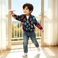 thumbnail image 5 of LTTVQM Halloween Sweatshirt for Boys Girls Cute Ghost Pumpkin Pattern Half Zip Stand Collar Cable Knit Long Sleeve Pullover Casual Warm Comfortable Outdoor Holiday Party Sweater Multicolor 11-12 Year, 5 of 6