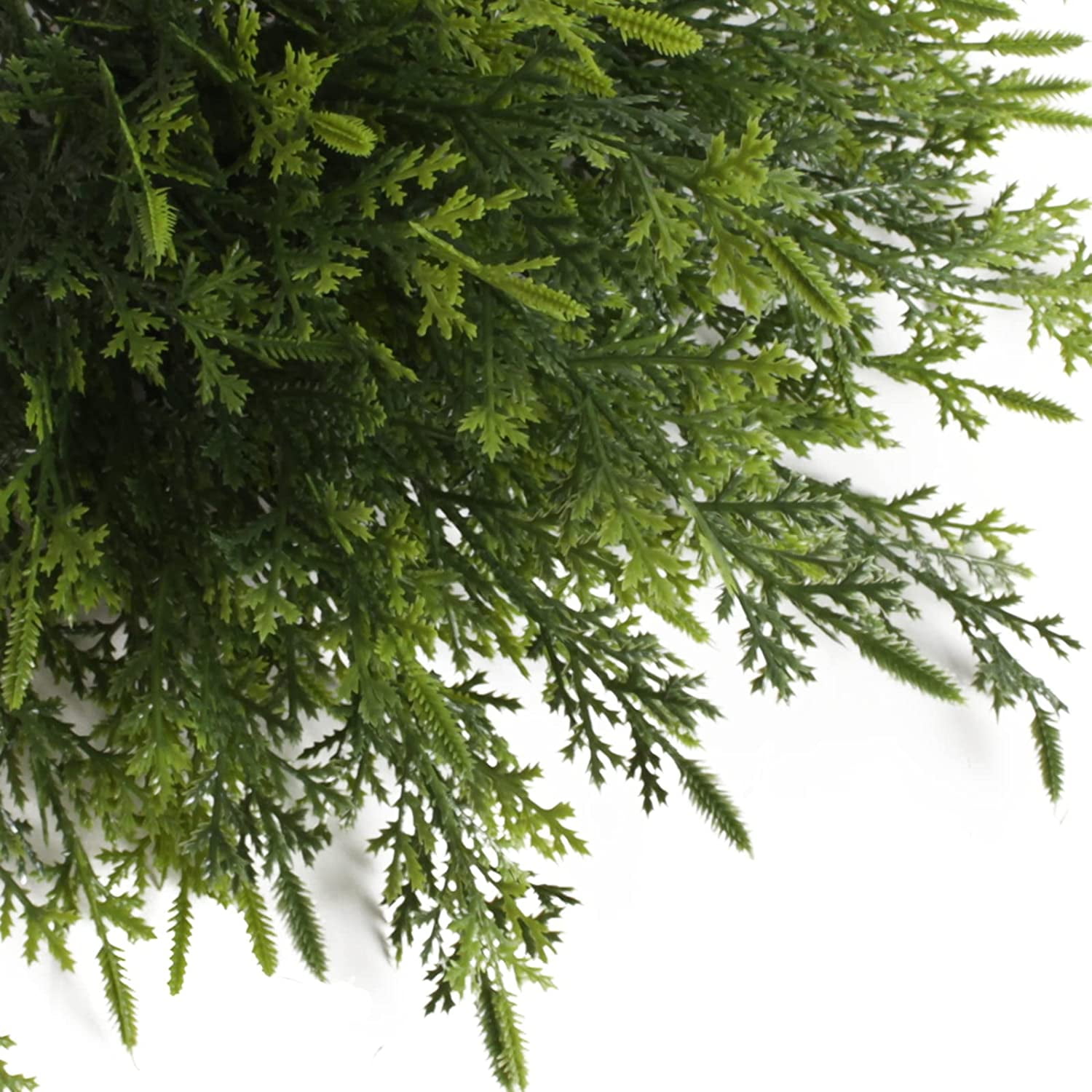 Nvzi Artificial Outdoor Plants 12 PCS Fake Cedar Plants Plastic Faux Pinetree Stems Greenery Shrubs UV Resistant Colorfast (Green)