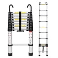 thumbnail image 1 of 12.5ft/15.5ft/20.5ft Aluminum Telescoping Ladder, Extension Ladder with Safety Lock,  Collapsible Ladder for Home Work RV Outdoor Silver, 1 of 7