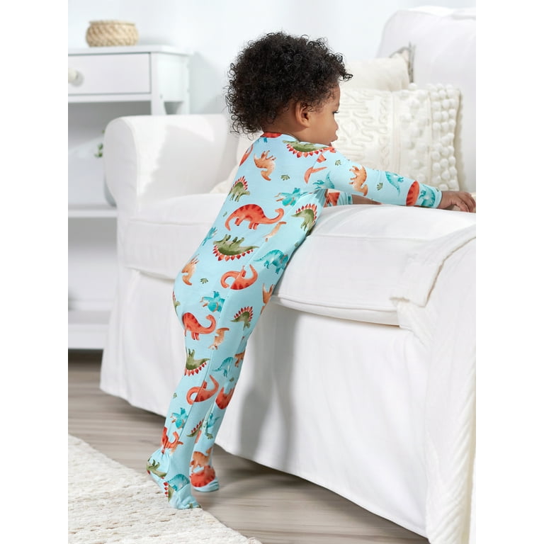 Gerber Unisex Baby Toddler Buttery Soft Footed Pajama 2 Way Zipper with Viscose Made from Eucalyptus Sizes 0 3M 4T