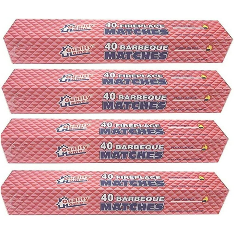 Long 4 Bulk Wood Matches, Red 500 Matches for Candles, Bottles, Fireplaces,  Crafts 