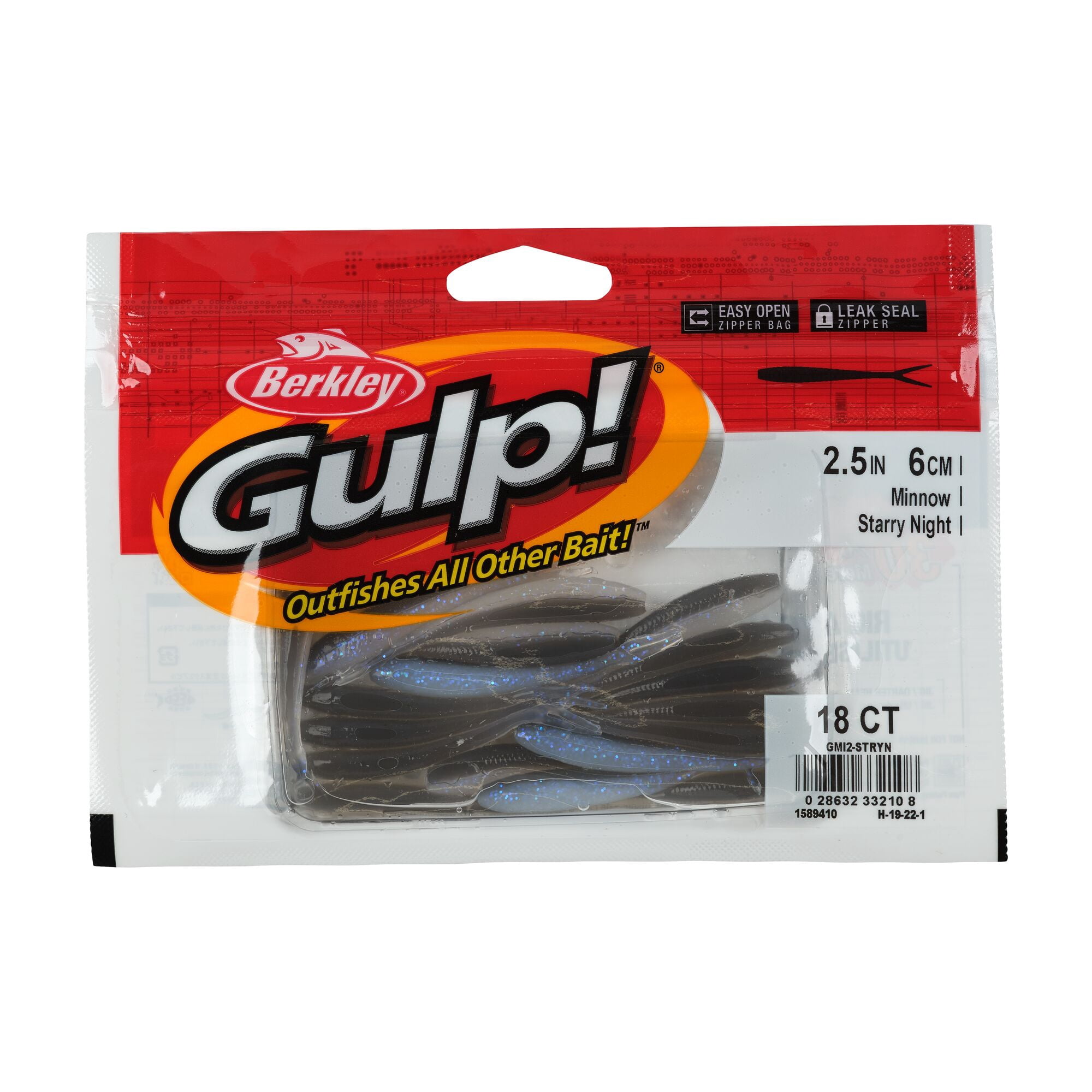 Berkley Gulp!® Minnow, 2.5 in, Minnows, Starry Night (18 Count)