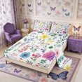 thumbnail image 2 of Manfei Rustic Wildflower Butterfly Bed Sheets 4-Piece,Cottagecore Blossom Full Size Sheets,1 Flat Sheet,1 Fitted Sheet and 2 Pillowcases, 2 of 6