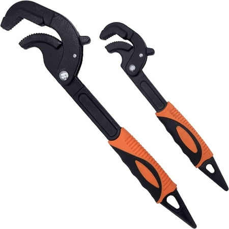 

QIBAXXYL turdy and Reliable High-Quality Black Oxide Steel 10.5-Inch Pipe Wrench - Versatile Adjustable Tool for Handwork - Durable 1045 Steel Construction for Long-Lasting Performance -