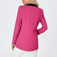 thumbnail image 4 of Rutainlusire Womens Daily Comfy Blazers Women's Contrasting Long Sleeved Double Pocket Buttoned Turndown Collar Blazer, 4 of 5