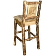 thumbnail image 3 of Glacier Country Collection Barstool w/ Back, w/ Laser Engraved Bear Design, 3 of 11