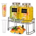 thumbnail image 1 of Dispensadores de bebidas MQRFFTU, 2 piezas, 7,6 L, de vidrio con infusor, 1 of 6