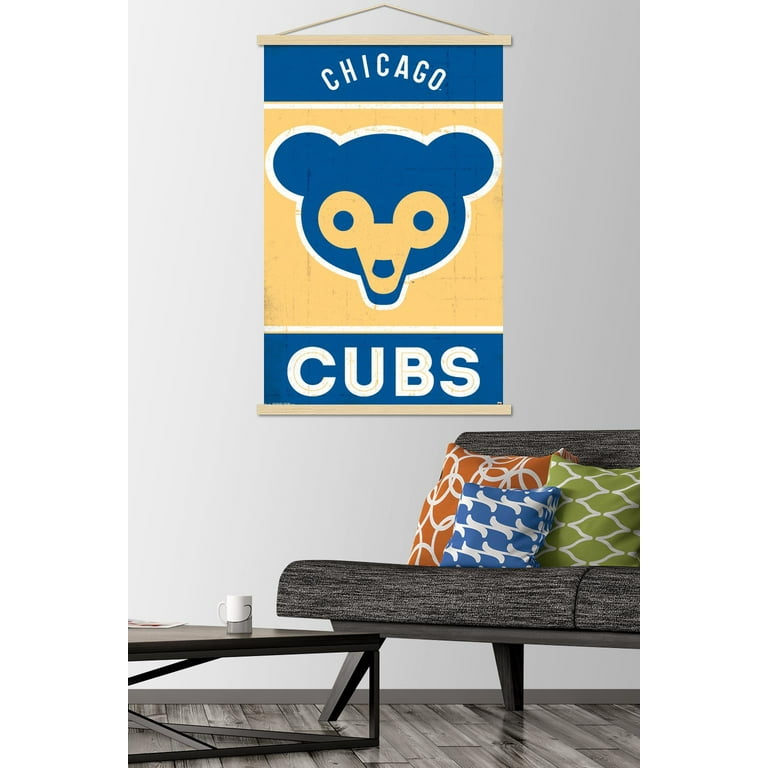 Trends International MLB Chicago Cubs - Logo 22 Framed Wall Poster Prints  Black Framed Version 14.725 x 22.375