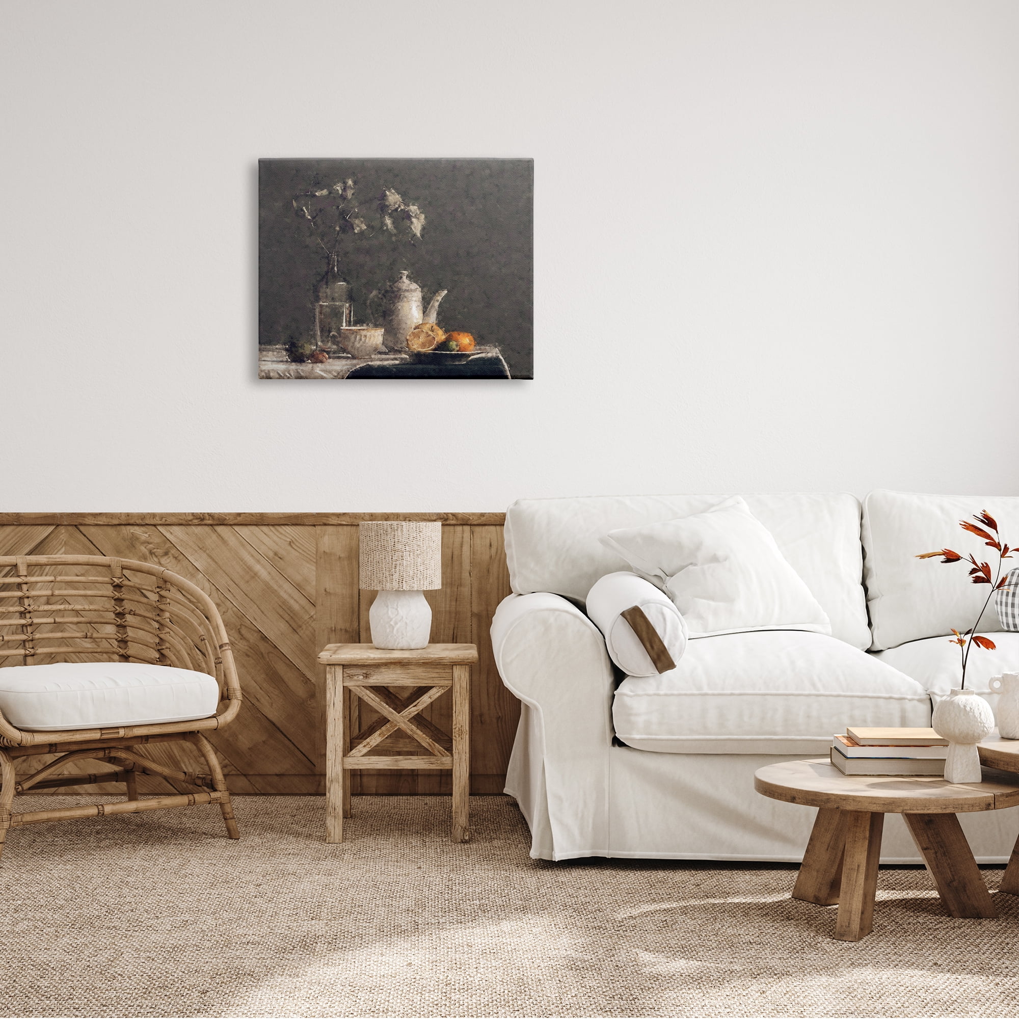Stupell Industries Vintage Tabletop Still Life Plated Sliced Fruit, 30 x 24,Design by Ziwei Li