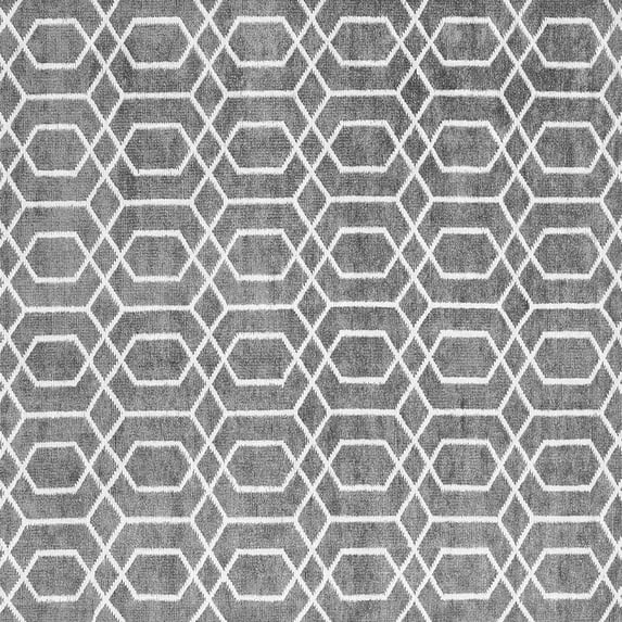 Ahgly Company Indoor Square Abstract Gray Contemporary Area Rugs, 4' Square