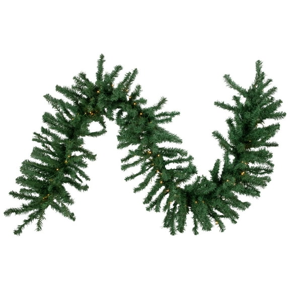 Northlight 27' x 20" Pre-Lit Green Artificial Pine Christmas Garland, Warm White LED Lights